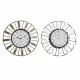 Wall Clock DKD Home Decor 40 x 6,4 x 40 cm Crystal Silver Golden Iron (2 Units)