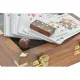 Juego de Mesa DKD Home Decor Sheesham 17 x 17 x 5,5 cm Dorado Marrón 4 Piezas