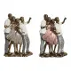 Decorative Figure DKD Home Decor 18 x 10 x 25 cm Pink Golden White Family (2 Units)