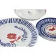 Dinnerware Set DKD Home Decor Porcelain Red Blue White 27 x 27 x 3 cm 18 Pieces