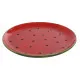 Plato Llano Home ESPRIT Rojo Verde Gres Sandía 27,5 x 27,5 x 3 cm