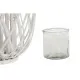 Candleholder Home ESPRIT White wicker Crystal 34 x 34 x 80 cm