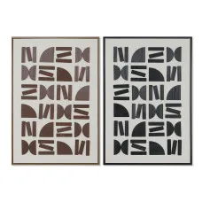 Cuadro Home ESPRIT Marrón Negro Beige Abstracto Moderno 63 x 3,8 x 93 cm (2 Unidades)