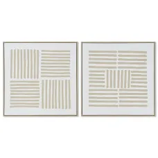 Painting Home ESPRIT White Beige Scandinavian 83 x 4,5 x 83 cm (2 Units)