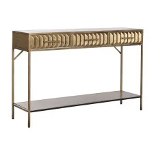 Console Home ESPRIT Yellow Golden Metal 124 x 37 x 79,5 cm