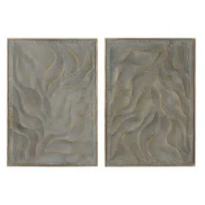 Wall Decoration Home ESPRIT Golden Modern 67,5 x 2,5 x 97 cm (2 Units)