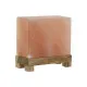 Lámpara de mesa DKD Home Decor Marrón Rosa Sal Acacia 15 W 220 V 17 x 7 x 16 cm