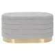 Bench DKD Home Decor Golden Light grey Metal 80 x 41 x 40 cm