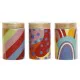 Bote DKD Home Decor Multicolor Natural Bambú Dolomita 1 L 10 x 10 x 16 cm (3 Unidades)