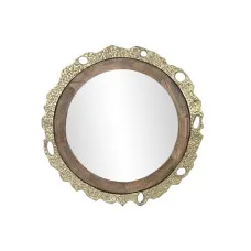 Wall mirror DKD Home Decor 78,5 x 2,5 x 78,5 cm Golden Brown Aluminium Mango wood