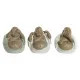 Decorative Figure Home ESPRIT White Green Buddha Oriental 10 x 9 x 10,5 cm (3 Units)