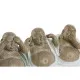 Decorative Figure Home ESPRIT White Green Buddha Oriental 10 x 9 x 10,5 cm (3 Units)