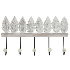 Wall mounted coat hanger Home ESPRIT White Black Metal Mango wood Sheet 41 x 6,5 x 16,5 cm