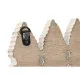 Perchero de Pared Home ESPRIT Blanco Negro Metal Madera de mango Hoja 41 x 6,5 x 16,5 cm