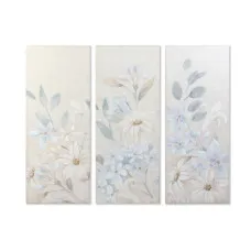 Painting DKD Home Decor Flowers 55 x 3 x 135 cm Shabby Chic (3 Pieces)