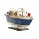 Decorative Figure DKD Home Decor Blue White Ship Vintage 27 x 10,5 x 14 cm (2 Units)