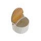 Salero con Tapa DKD Home Decor Blanco Natural Bambú Porcelana 12 x 10 x 11 cm