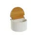 Salero con Tapa DKD Home Decor Blanco Natural Bambú Porcelana 12 x 10 x 11 cm