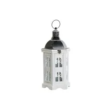 Lantern DKD Home Decor Aged finish White Dark grey Wood Crystal 19 x 17 x 39 cm