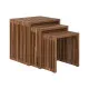 Juego de 3 mesas Home ESPRIT Natural Teca 40 x 40 x 40 cm