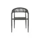 Silla de Jardín Home ESPRIT Negro Gris oscuro Aluminio Ratán 56 x 60 x 78 cm