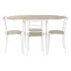 Conjunto de Mesa con 4 Sillas DKD Home Decor Blanco Natural Metal Madera MDF 121 x 55 x 78 cm