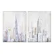 Painting Home ESPRIT New York Loft 60 x 2,4 x 80 cm (2 Units)
