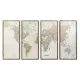 Set of 4 pictures DKD Home Decor World Map Vintage Loft 200 x 3,5 x 120 cm