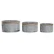 Set de Maceteros DKD Home Decor Marrón Gris Metal Cuerda Vintage Desgastado 38 x 38 x 21 cm