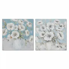 Painting DKD Home Decor 100 x 2,8 x 100 cm Vase Shabby Chic (2 Units)