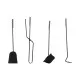 Fireplace Utensils DKD Home Decor Black Stainless steel Steel 11 x 2 x 51 cm (4 Pieces)