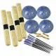 Set de Sushi DKD Home Decor 14,5 x 14,5 x 31 cm Negro Azul Gres Oriental (16 Piezas)