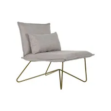 Sillón DKD Home Decor 66 x 78 x 75 cm Beige Dorado Metal