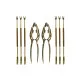 Set para Marisco DKD Home Decor Dorado Acero Inoxidable 8 Piezas 3 x 3 x 15 cm