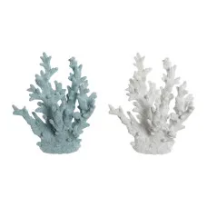 Figura Decorativa Home ESPRIT Azul Blanco Coral Mediterráneo 21,5 x 18 x 21,5 cm