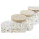 Bote DKD Home Decor Bambú Vidrio de Borosilicato Shabby Chic 700 ml 10 x 10 x 12,5 cm (4 Unidades)