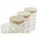 Bote DKD Home Decor Bambú Vidrio de Borosilicato Shabby Chic 1 L 10 x 10 x 17 cm (4 Unidades)