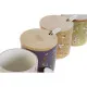 Sugar Bowl DKD Home Decor Green Pink Mustard Lilac Bamboo Dolomite 7,5 x 7,5 x 7,5 cm (4 Units)