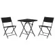 Table set with 2 chairs Home ESPRIT Black Steel synthetic rattan 58 x 58 x 71,5 cm