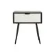 Mesita de Noche DKD Home Decor 45 x 38 x 50 cm Negro Metal Blanco Madera de mango Wengue