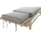Sun-lounger DKD Home Decor Natural Teak Polyester Light grey (209 x 86 x 35 cm)