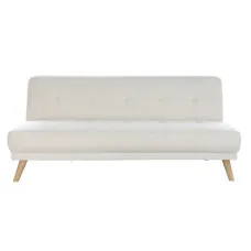 Sofá Cama DKD Home Decor 172 x 80 x 76 cm Crema Madera de caucho Moderno Scandi