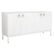 Aparador DKD Home Decor Metal Blanco Madera de mango (152 x 40 x 77 cm)