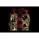 Set of decorative boxes DKD Home Decor LED Silver Black Red Red/Black Rattan Glitter 25 x 25 x 30 cm (3 Pieces)