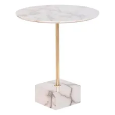 Side table DKD Home Decor Marble Steel Resin (45 x 45 x 50 cm)