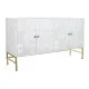 Aparador DKD Home Decor Rombos Blanco Latón Madera de mango (157 x 43 x 84 cm)