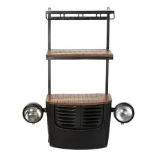 Bottle rack DKD Home Decor Car Acacia Iron Dark grey (83 x 30 x 104 cm)