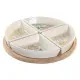 Bandeja de Aperitivos DKD Home Decor 21,5 x 21,5 x 1 cm Beige Blanco Gres Tradicional