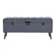 Storage chest with seat DKD Home Decor Blue Metal Polyester MDF (121 x 42 x 53 cm)
