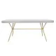 Mesa de Comedor DKD Home Decor Gris Dorado Blanco Latón Madera de mango (180 x 90 x 76 cm)